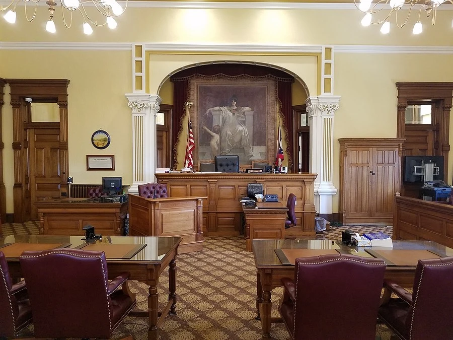 A snapshot of a courtroom, symbolizing the formal process of serving a Marchman Act petition.